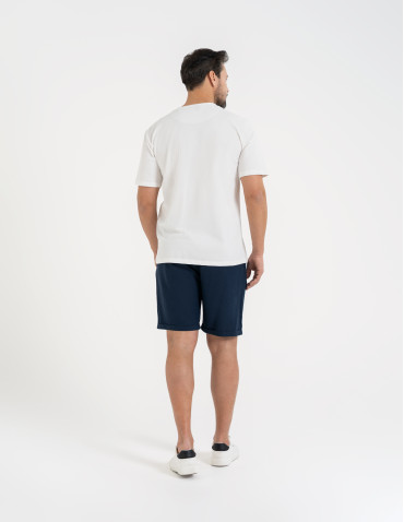 Koszulki z krótkim rękawem - Koszulka męska t-shirt z bawełny czesanej BIAŁY - produkt 6