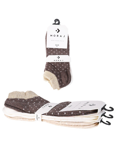 Stopki klasyczne - Skarpetki damskie stopki z błyszczącym ściągaczem 3-pak WIELOKOLOROWY - produkt 5