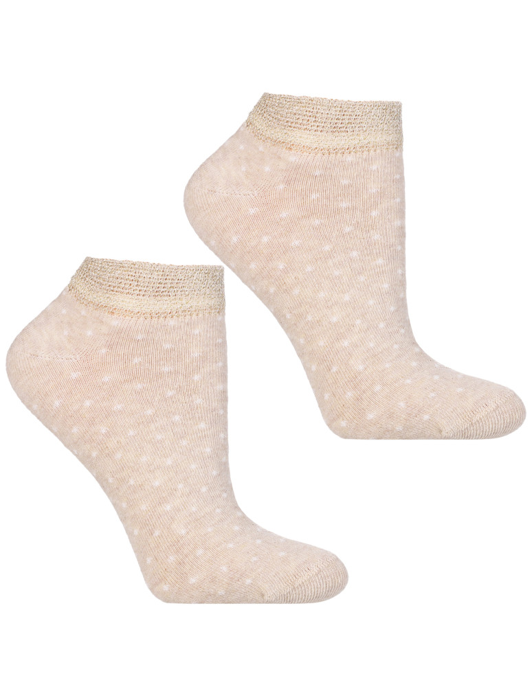 Stopki klasyczne - Skarpetki damskie stopki z błyszczącym ściągaczem 3-pak WIELOKOLOROWY - produkt moraj.pl 3