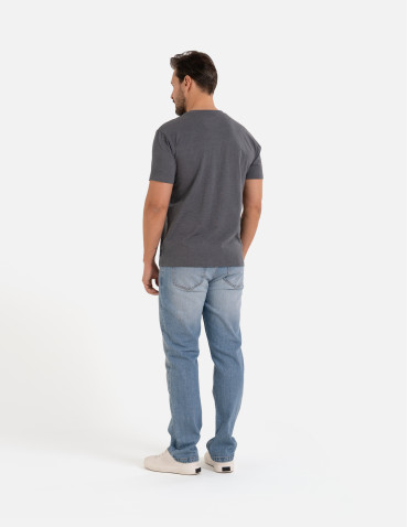 Koszulki z krótkim rękawem - Koszulka męska T-shirt bawełniany z kieszonką SZARY - produkt 7