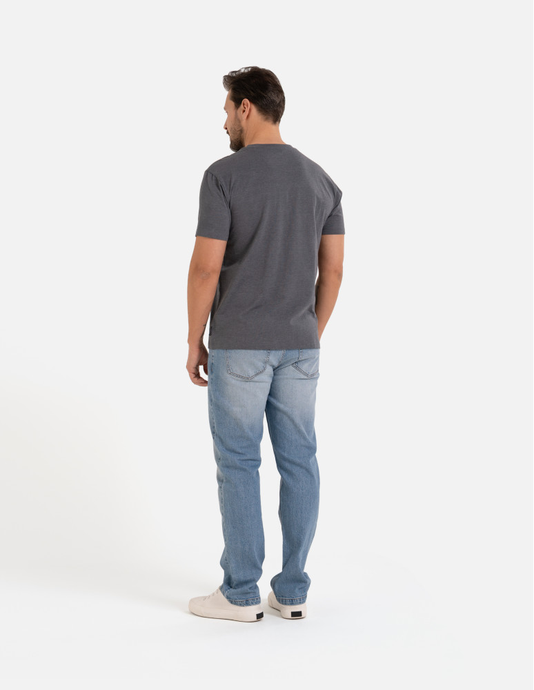 Koszulki z krótkim rękawem - Koszulka męska T-shirt bawełniany z kieszonką SZARY  - produkt moraj.pl 7