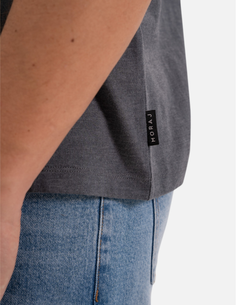 Koszulki z krótkim rękawem - Koszulka męska T-shirt bawełniany z kieszonką SZARY  - produkt moraj.pl 4