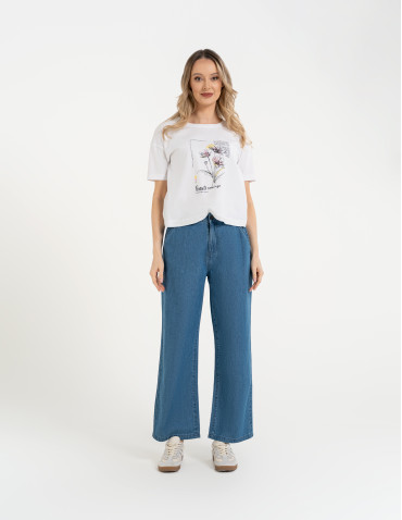 Koszulki z krótkim rękawem - Koszulka damska bawełniana z krótkim rękawem i nadrukiem WZÓR 2 - produkt 6