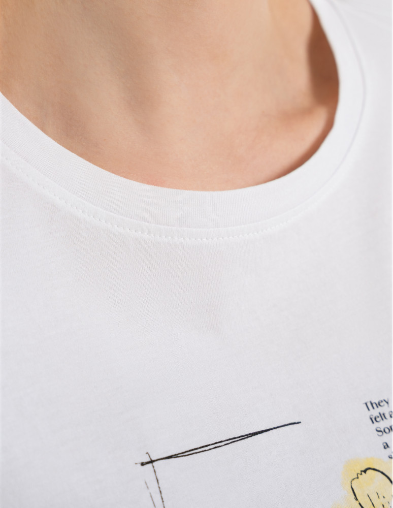 Koszulki z krótkim rękawem - Koszulka damska bawełniana z krótkim rękawem i nadrukiem WZÓR 2  - produkt moraj.pl 3