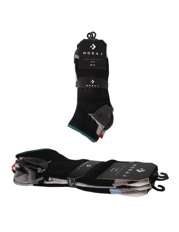 Stopki klasyczne - Skarpety męskie stopki sportowe ze wzmocnieniem i ściągaczem 3-pak WIELOKOLOROWY - produkt 5