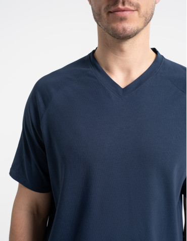 Piżama męska z krótkim rękawem i spodniami w kratkę  - produkt 2