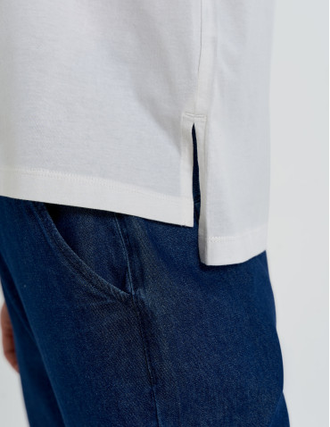 Koszulki z krótkim rękawem - Koszulka damska z krótkim rękawem o kroju boxy BIAŁY - produkt 5