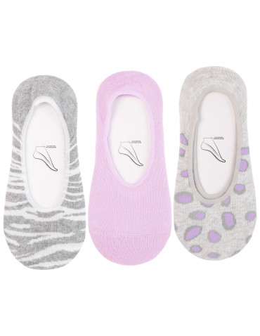 Skarpetki damskie niskie stopki silikonowe wykończenie 3-pak