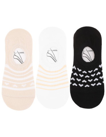 Skarpetki stopki damskie typu niskie bawełniane 3-pak