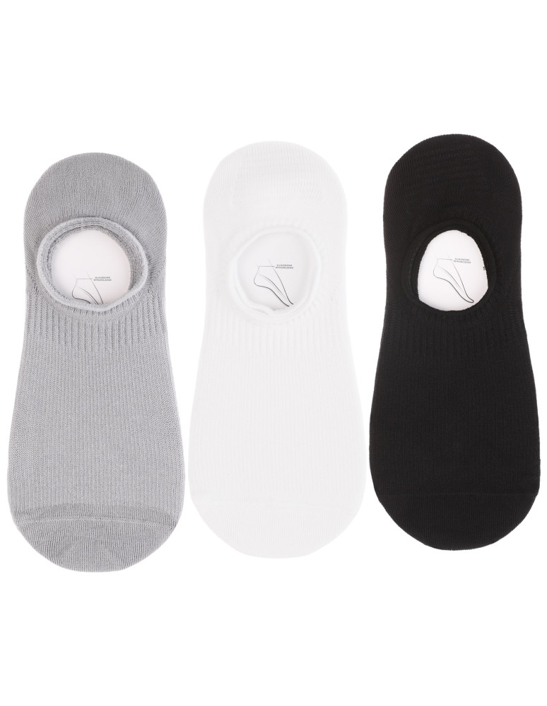 Niskie stopki - Damskie skarpetki stopki z lyocell basic 3-pak WIELOKOLOROWY - produkt moraj.pl 1