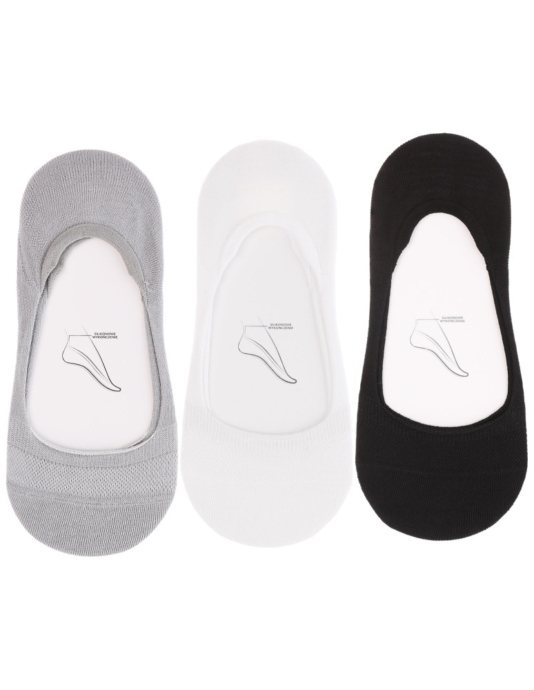 Niskie stopki - Skarpetki niskie stopki damskie basic z lyocell 3-pak WIELOKOLOROWY - produkt moraj.pl 1