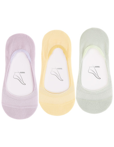 Damskie niskie stopki bez wzoru pastelowe z lyocell 3-pak