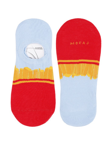 Niskie stopki - Skarpetki niskie stopki damskie pizza, frytki, popcorn 3-pak WIELOKOLOROWY - produkt 3