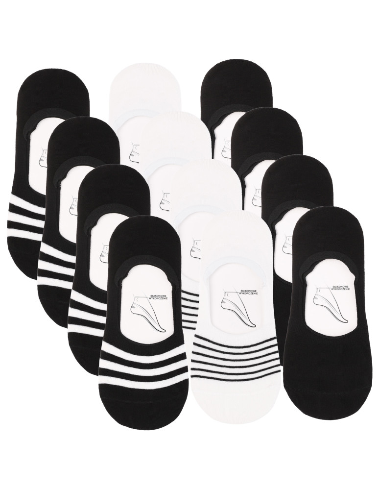 Niskie stopki - Niskie stopki damskie basic w paski 12-pak WIELOKOLOROWY - produkt moraj.pl 1