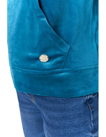 Damska welurowa bluza z kapturem  - produkt 2