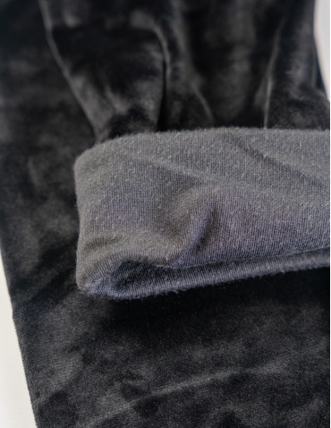 Legginsy damskie - Legginsy damskie welurowe z wysokim stanem CZARNY - produkt 4