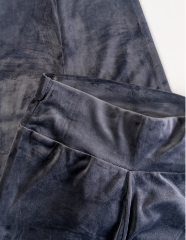 Legginsy damskie - Legginsy damskie welurowe z wysokim stanem SZARY - produkt 2