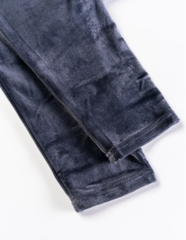 Legginsy damskie - Legginsy damskie welurowe z wysokim stanem SZARY - produkt 3