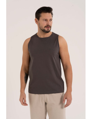 Tank Topy - Tank top męski koszulka bez rękawów bawełniana 100% SZARY - produkt 1