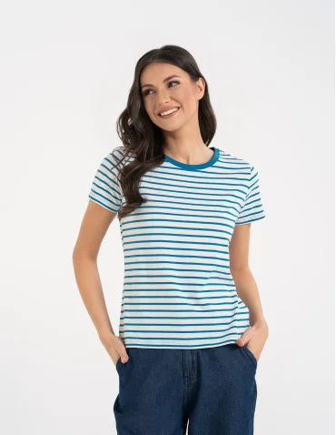 T-shirt damski bawełniany w paski