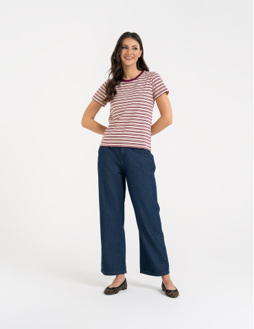 Koszulki z krótkim rękawem - T-shirt damski bawełniany w paski WZÓR 1 - produkt 6