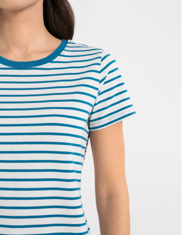 T-shirt damski bawełniany w paski  - produkt 2