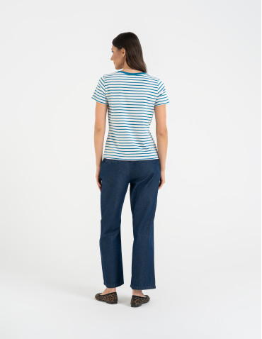 Koszulki z krótkim rękawem - T-shirt damski bawełniany w paski WZÓR 2 - produkt 6