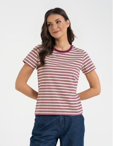 Koszulki z krótkim rękawem - T-shirt damski bawełniany w paski WZÓR 1 - produkt 5