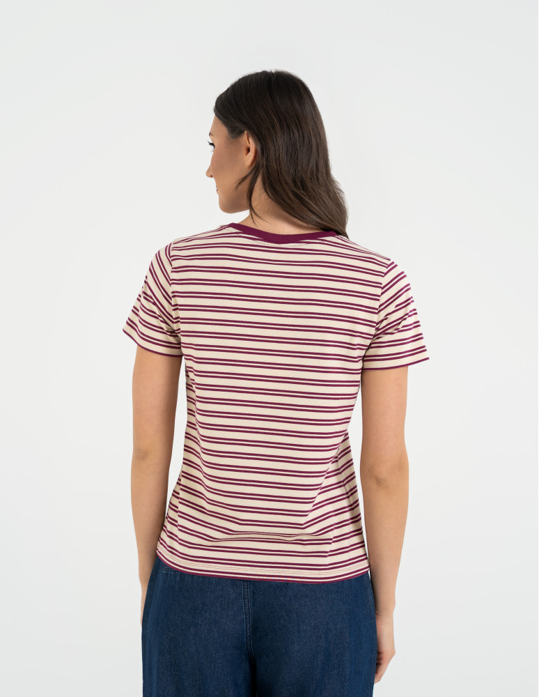 Koszulki z krótkim rękawem - T-shirt damski bawełniany w paski WZÓR 1  - produkt moraj.pl 4