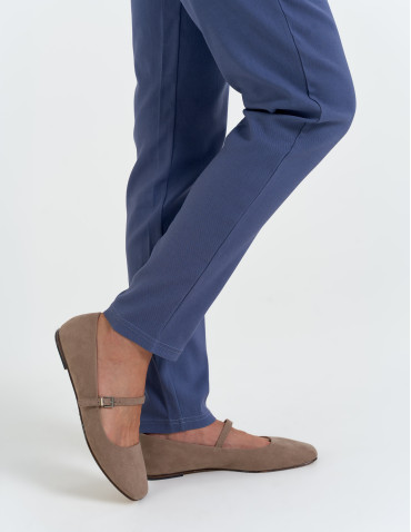 Spodnie damskie - Spodnie damskie joggery elastyczne z wiązaniem NIEBIESKI - produkt 5