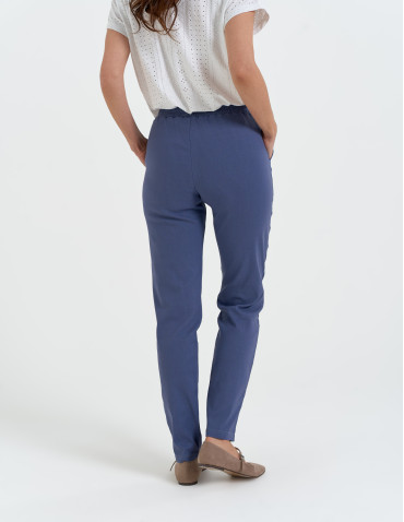 Spodnie damskie - Spodnie damskie joggery elastyczne z wiązaniem NIEBIESKI - produkt 6