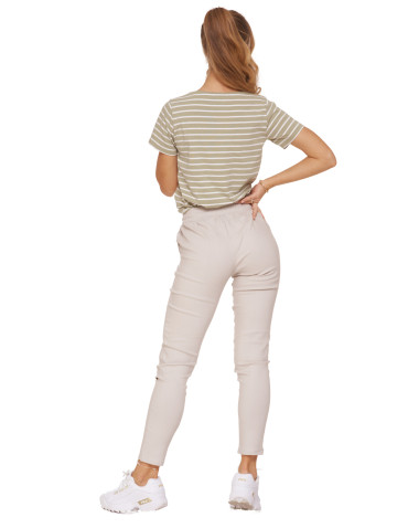 Spodnie damskie - Spodnie damskie joggery elastyczne z wiązaniem SZARY - produkt 3