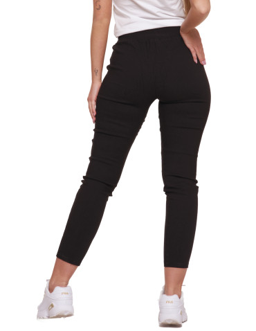 Spodnie damskie - Spodnie damskie joggery elastyczne z wiązaniem CZARNY - produkt 4