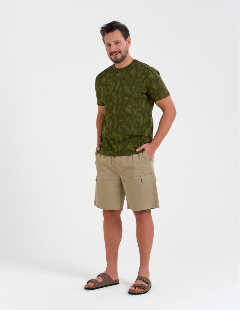 Koszulki z krótkim rękawem - Męski T-shirt bawełniany z motywem roślinnym WZÓR 1  - produkt moraj.pl 4