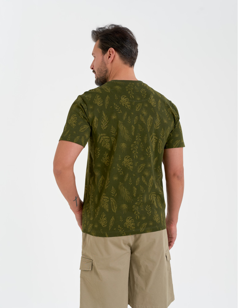 Koszulki z krótkim rękawem - Męski T-shirt bawełniany z motywem roślinnym WZÓR 1  - produkt moraj.pl 3