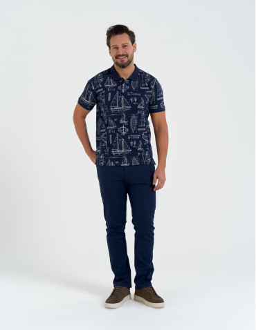 Koszulki polo - Koszulka polo męska z krótkim rękawem wzorzysta WZÓR 1 - produkt 5