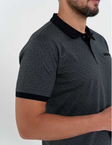 Koszulki polo - Koszulka polo męska z krótkim rękawem wzorzysta WZÓR 3 - produkt 5