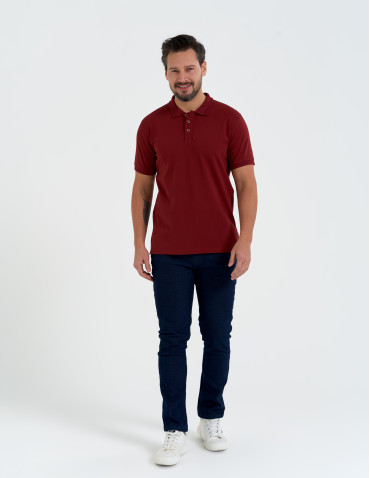 Koszulki polo - Koszulka polo męska o regularnym kroju CZERWONY - produkt 7