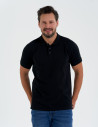 Koszulka polo męska o regularnym kroju CZARNY