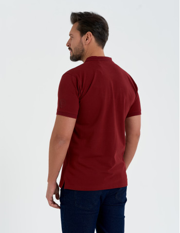 Koszulki polo - Koszulka polo męska o regularnym kroju CZERWONY - produkt 6