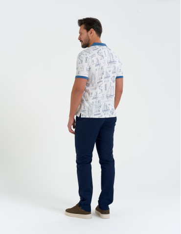 Koszulki polo - Koszulka polo męska z krótkim rękawem wzorzysta WZÓR 2 - produkt 8