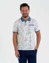 Koszulka polo męska z krótkim rękawem wzorzysta WZÓR 2