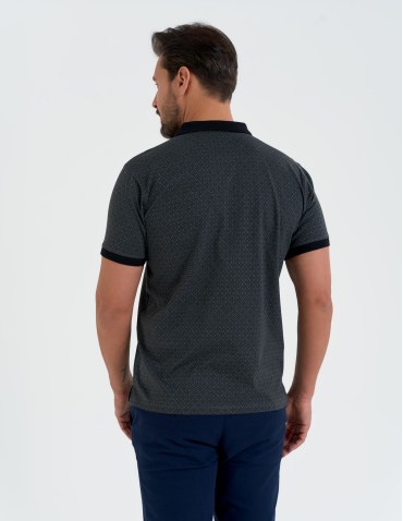 Koszulki polo - Koszulka polo męska z krótkim rękawem wzorzysta WZÓR 3 - produkt 3