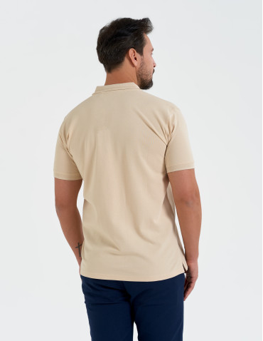 Koszulki polo - Koszulka polo męska o regularnym kroju BEŻOWY - produkt 6