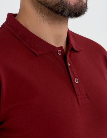 Koszulki polo - Koszulka polo męska o regularnym kroju CZERWONY - produkt 3