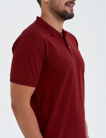 Koszulka polo męska o regularnym kroju - CZERWONY  - produkt 2
