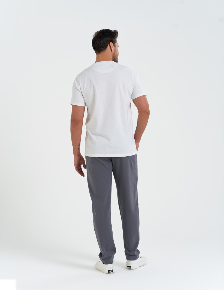 Spodnie dresowe - Męskie spodnie dresowe z prostą nogawką SZARY  - produkt moraj.pl 8