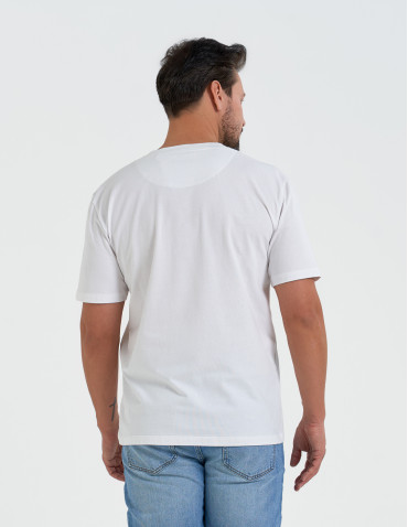 Koszulki z krótkim rękawem - T-shirt męski z nadrukiem morza BIAŁY - produkt 3