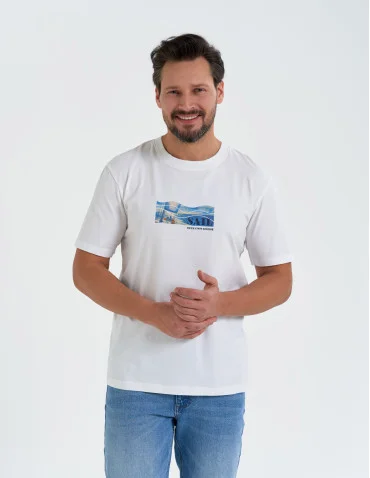 T-shirt męski z nadrukiem morza