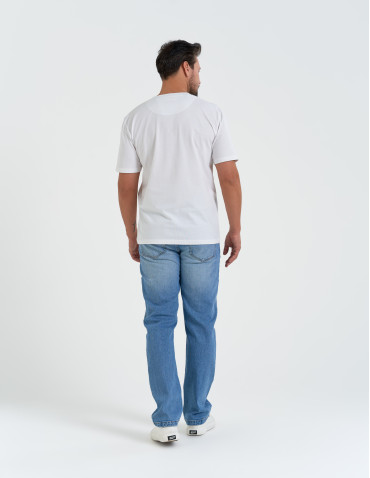 Koszulki z krótkim rękawem - T-shirt męski z nadrukiem morza BIAŁY - produkt 8